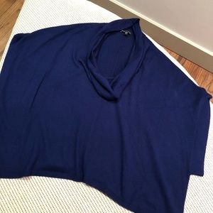 Cowl neck navy blue sweater